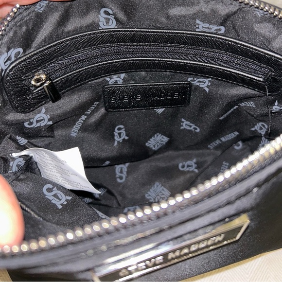 STEVE MADDEN BDAREN NYLON BLACK DOME BAG. MATTE BLACK. TRENDY+CHIC. NWTS. - Picture 9 of 15